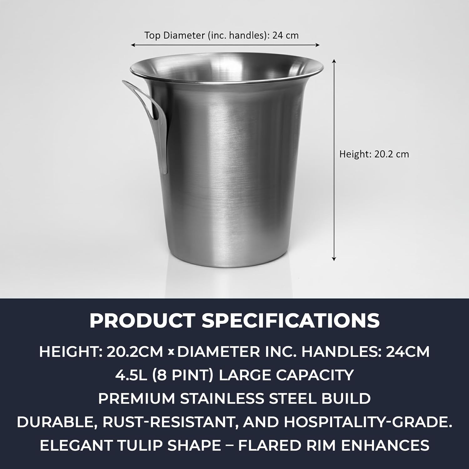 Premium Stainless Steel Ice Bucket 4.5L | Wine & Champagne Drinks Cooler for Parties, BBQs & Home Bars - Premium  from Chabrias Ltd - Just £13.99! Shop now at Chabrias Ltd