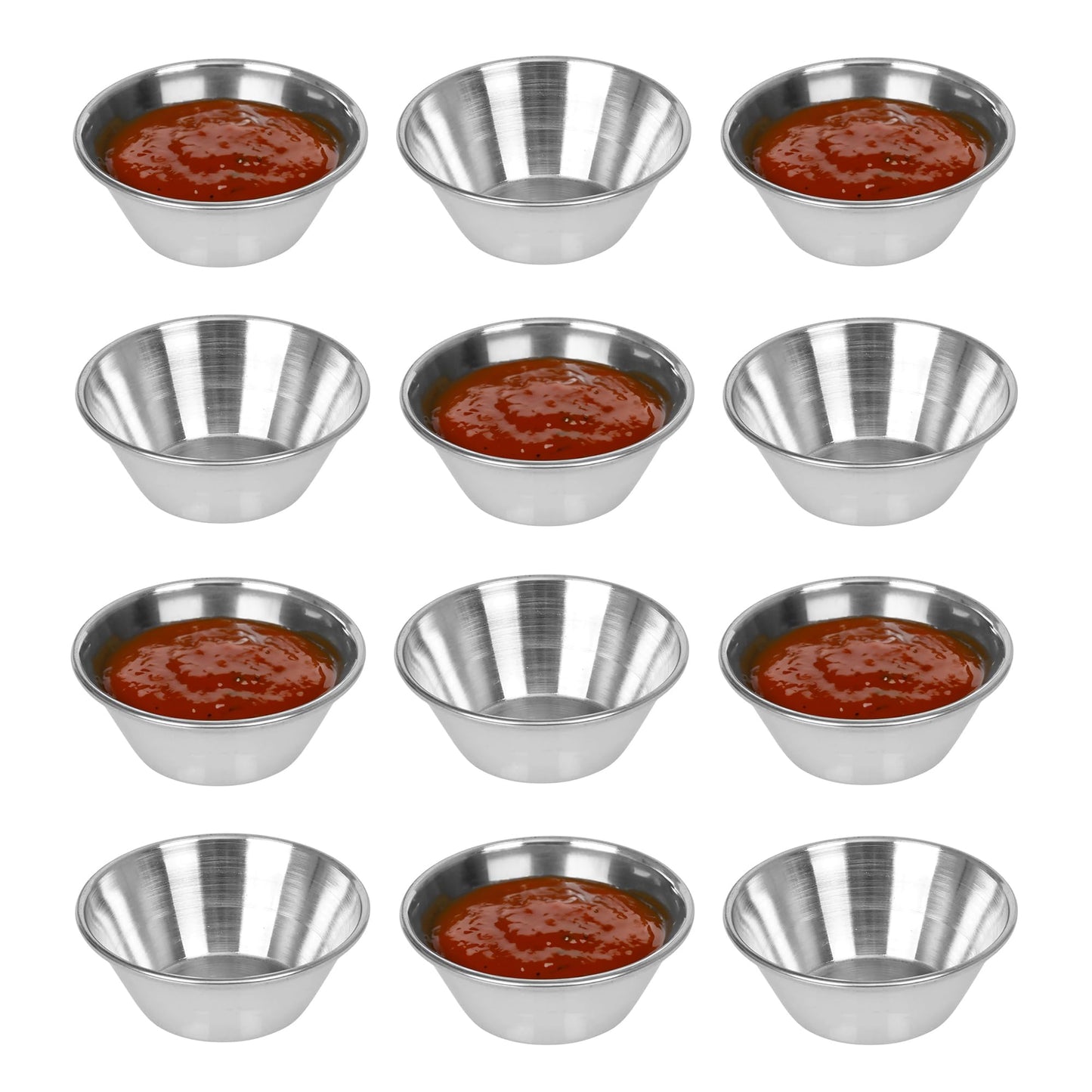 12 Pack Stainless Steel Condiment Sauce Ramekin Cups - Premium Kitchen from Chabrias Ltd - Just £8.54! Shop now at Chabrias Ltd