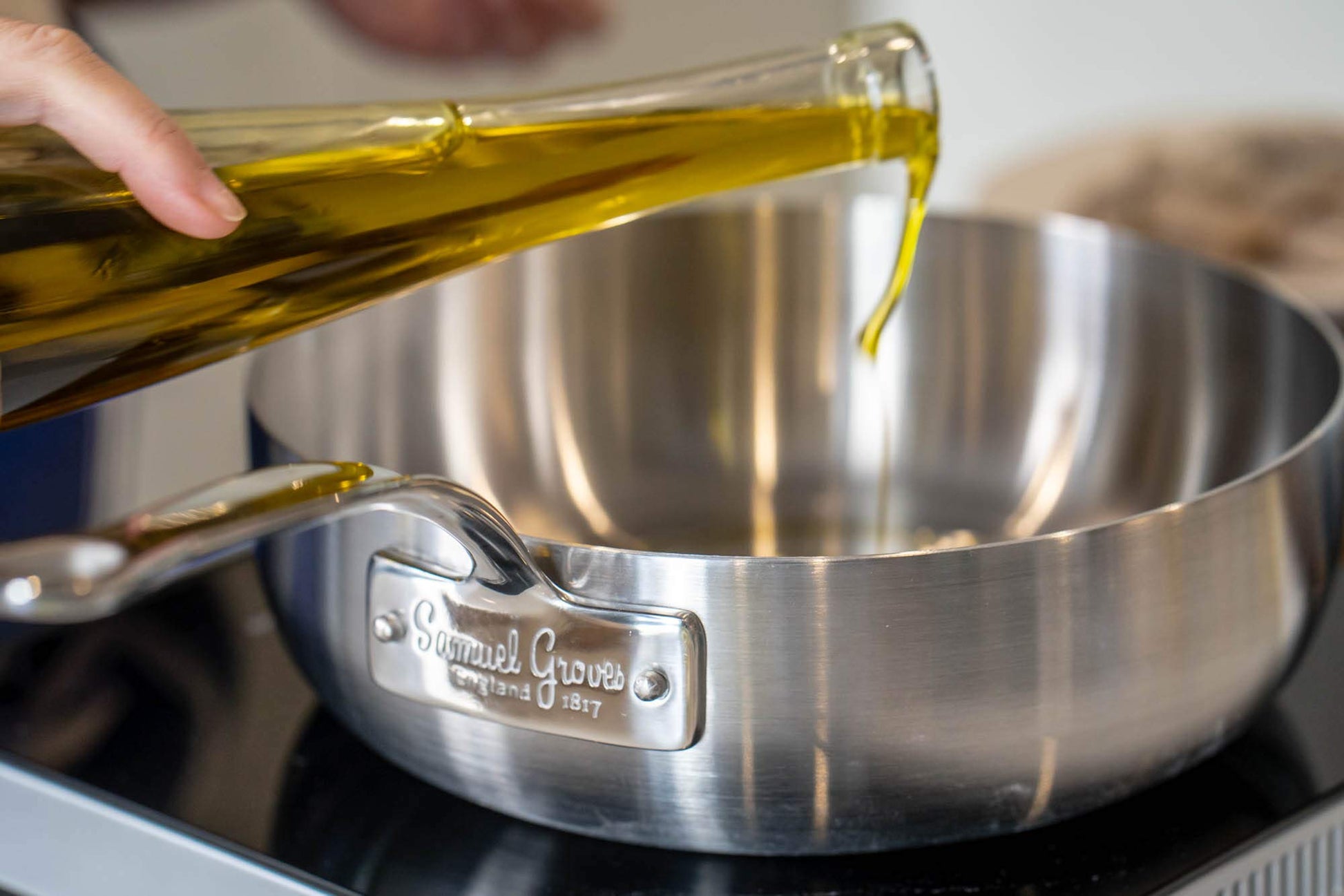 Samuel Groves - Stainless Steel Tri-Ply Chefs Pan, Suitable for All Hobs - Made in England - Premium Kitchen from Samuel Groves - Just £96.90! Shop now at Chabrias Ltd
