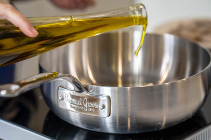 Samuel Groves - Stainless Steel Tri-Ply Chefs Pan, Suitable for All Hobs - Made in England - Premium Kitchen from Samuel Groves - Just £96.90! Shop now at Chabrias Ltd