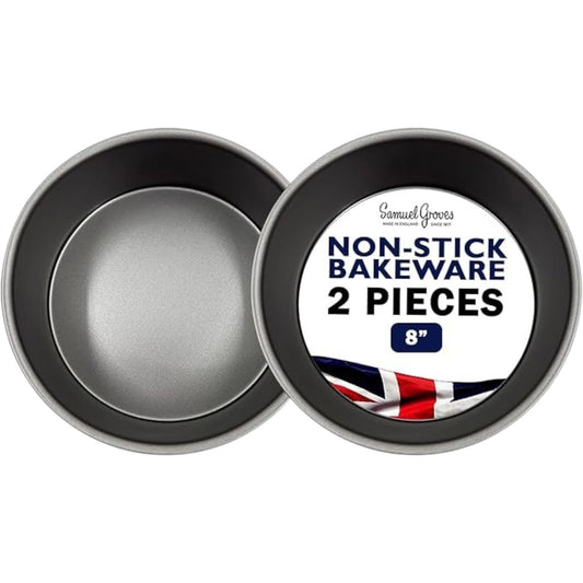 2 x Deep Round Cake Tin (8 Inch) - Premium Kitchen from Samuel Groves - Just £10.99! Shop now at Chabrias Ltd