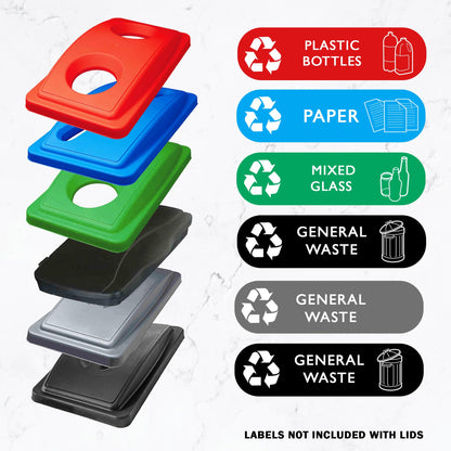 Chabrias Ltd Slim Bin Lids – UK Made Colour Coded Recycling Lids for Slimline Bins | Durable, Easy Fit | for Waste Segregation Waste Management Systems - Premium Home from Chabrias Ltd - Just £24.99! Shop now at Chabrias Ltd