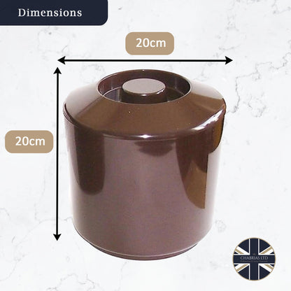 4 Litre Round Plastic Ice Bucket With Lid Double Walled Insulation Brown - Premium Barcode from Chabrias Ltd - Just £13.29! Shop now at Chabrias Ltd