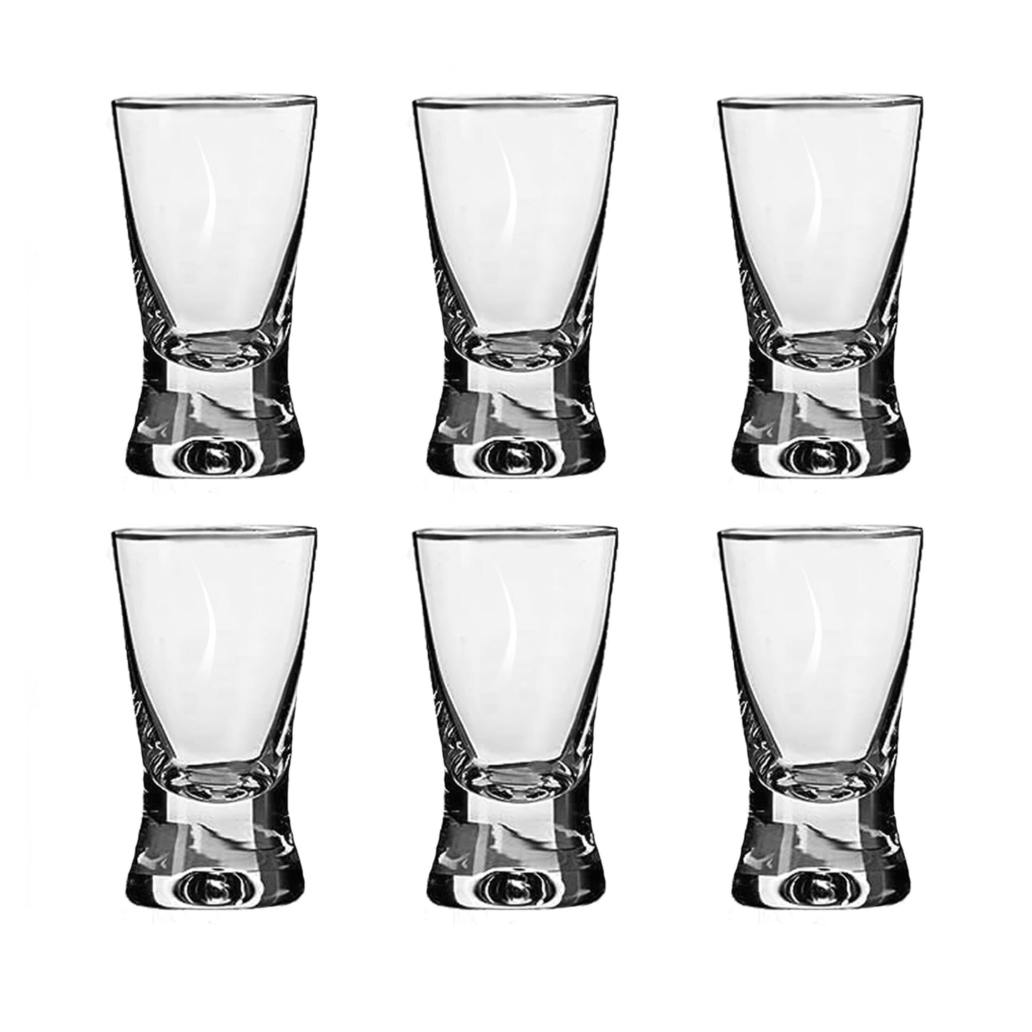 Chabrias Ltd Heavy Base V-Shaped Shot Glasses | Set of 6 or 12 | Durable 35ml Shot Glasses for Vodka, Whiskey, Tequila, Espresso, Desserts | Dishwasher Safe & Perfect for Gifting