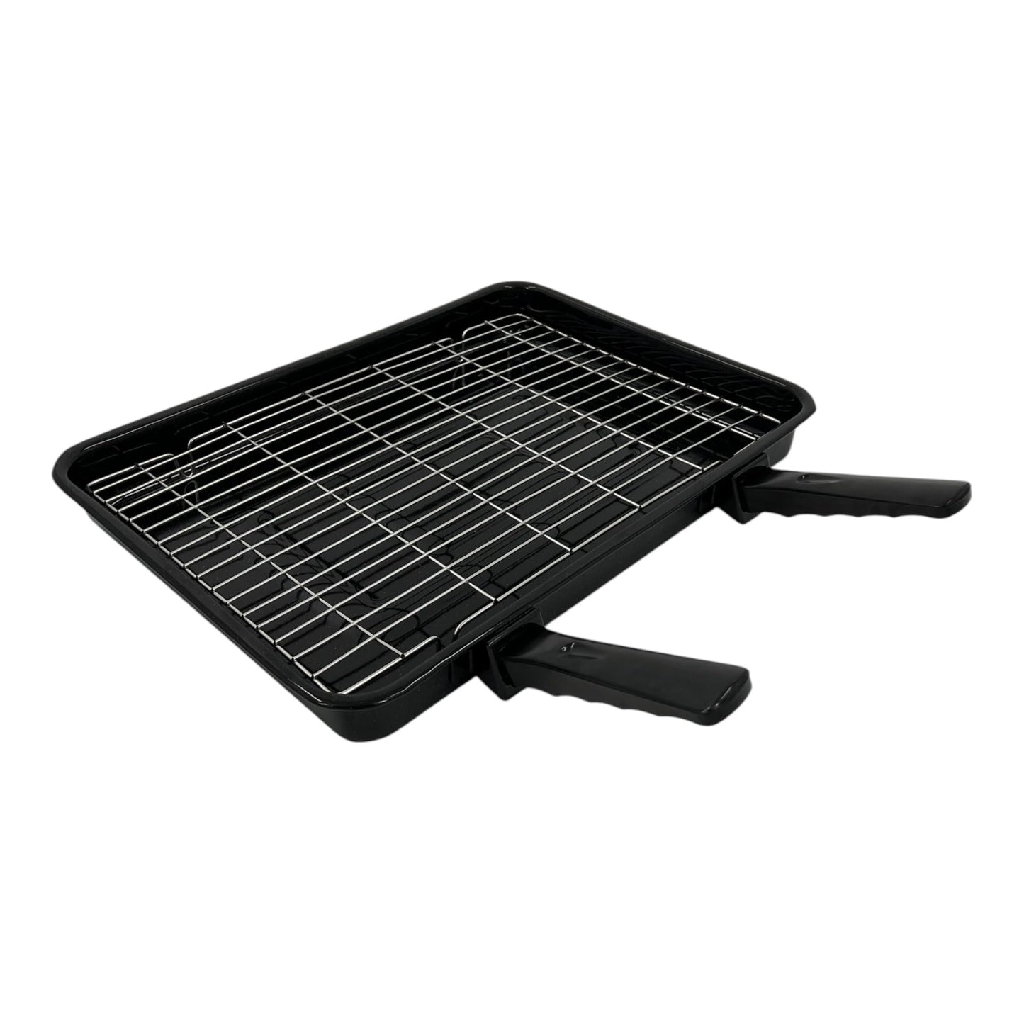 Vitreous Enamel Grill Pan & Handle, Wire Rack UK Made - Premium Kitchen from Samuel Groves - Just £23.99! Shop now at Chabrias Ltd