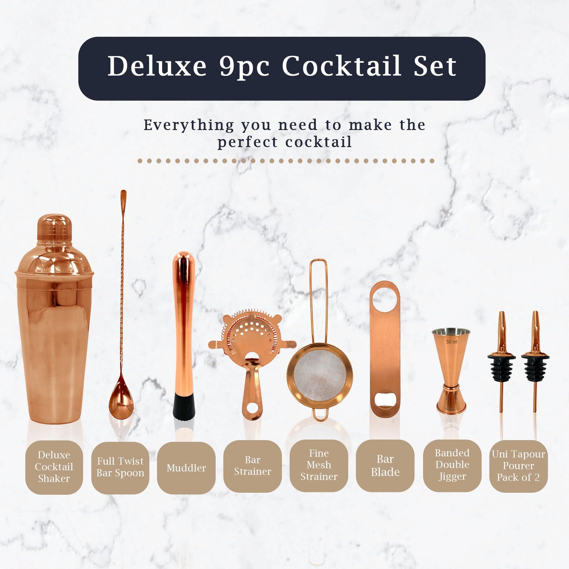 Premium Stainless Steel Cocktail Shakers Set,Cocktail Making Kit, Cocktail Set, Shaker, Jigger, Muddler, Strainer, Pourers, Mixing Spoon, Bar Blade & More - Premium Home from Chabrias Ltd - Just £9.49! Shop now at Chabrias Ltd