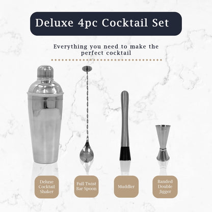 Premium Stainless Steel Cocktail Shakers Set,Cocktail Making Kit, Cocktail Set, Shaker, Jigger, Muddler, Strainer, Pourers, Mixing Spoon, Bar Blade & More - Premium Home from Chabrias Ltd - Just £9.49! Shop now at Chabrias Ltd