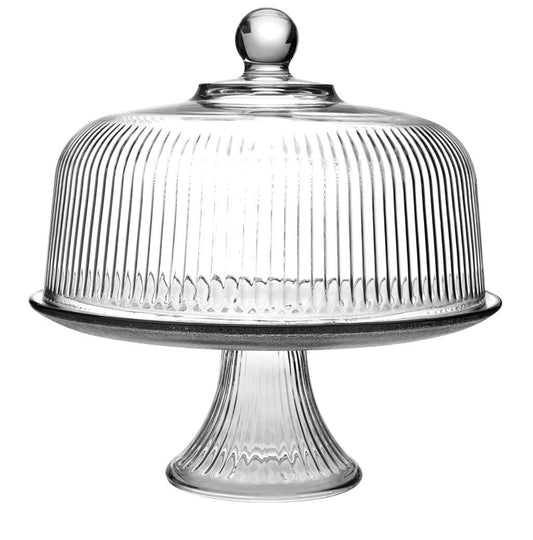 Anchor Hocking Cake Stand with Dome Plateau with Bell Jar Monaco Punch Bowl, 28 x 28 x 28 cm - Premium Home from Anchor Hocking - Just £45.67! Shop now at Chabrias Ltd