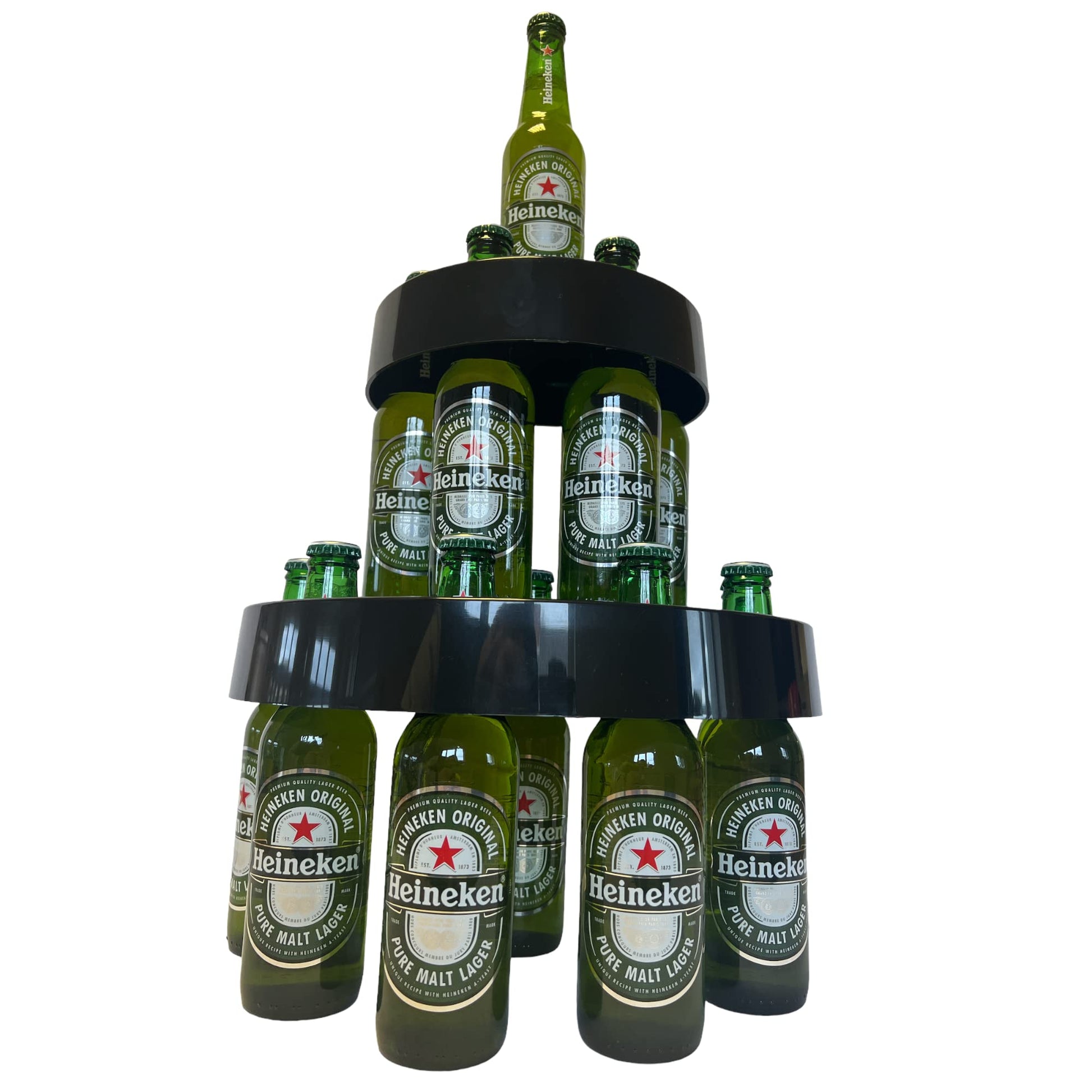 Chabrias Ltd Bottle Display Stand Black - Two-Tiered Organizer for Drinks and Collectibles, Sturdy and Compact Design - Ideal for Home Bar Or Commercial setting - Premium Home from Chabrias Ltd - Just £7.59! Shop now at Chabrias Ltd