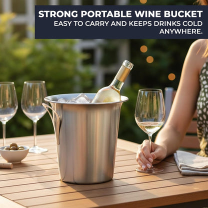 Premium Stainless Steel Ice Bucket 4.5L | Wine & Champagne Drinks Cooler for Parties, BBQs & Home Bars - Premium  from Chabrias Ltd - Just £13.99! Shop now at Chabrias Ltd