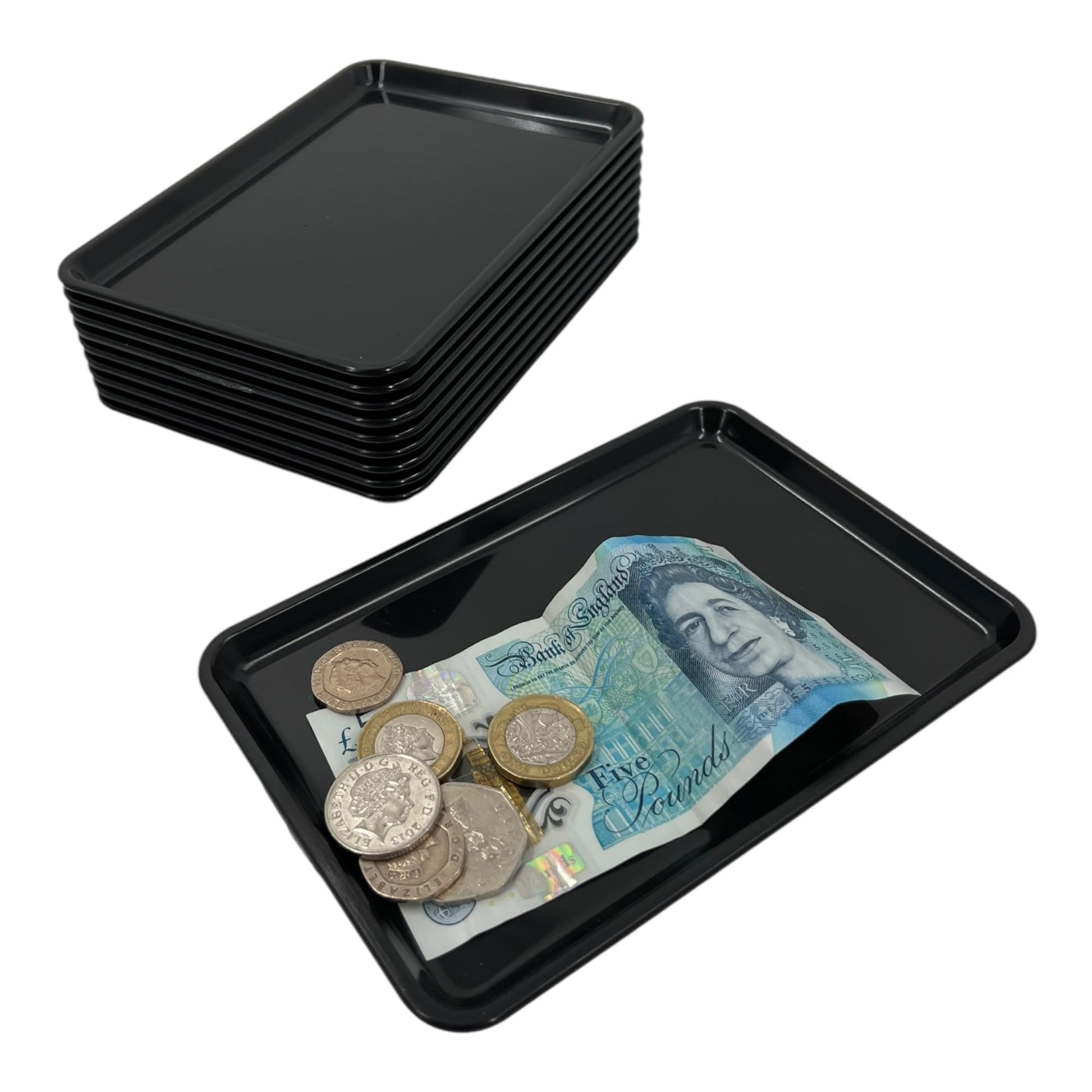 Chabrias Ltd Pack of 10 Plastic Rectangle Tip Trays - Professional Bill Presenter for Bars, Restaurants, and Hotels - Premium Home from Chabrias Ltd - Just £12.34! Shop now at Chabrias Ltd