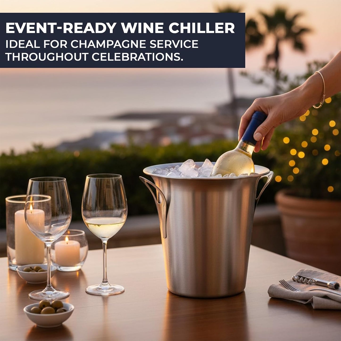 Premium Stainless Steel Ice Bucket 4.5L | Wine & Champagne Drinks Cooler for Parties, BBQs & Home Bars - Premium  from Chabrias Ltd - Just £13.99! Shop now at Chabrias Ltd