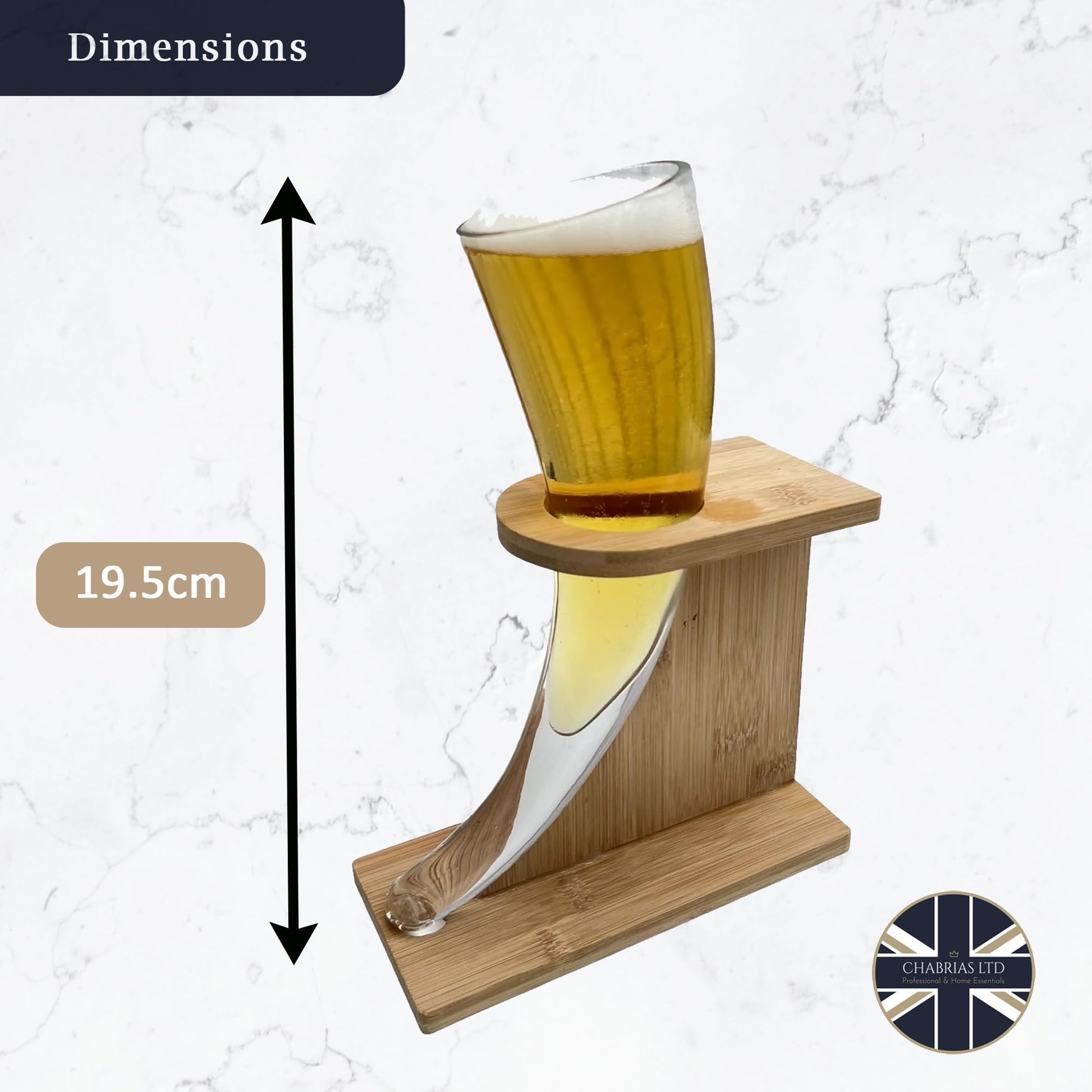 Chabrias Ltd Unique Viking Beer Horn Glass with Stand 17oz/480ml, Novelty Drinking Vessel, Viking Gifts, Viking, Drinking Horn, Viking Drinking Horn, Viking Horn Drinking Cup - Premium Kitchen from Chabrias Ltd - Just £17.09! Shop now at Chabrias Ltd