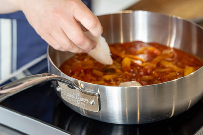 Samuel Groves - Stainless Steel Tri-Ply Chefs Pan, Suitable for All Hobs - Made in England - Premium Kitchen from Samuel Groves - Just £96.90! Shop now at Chabrias Ltd