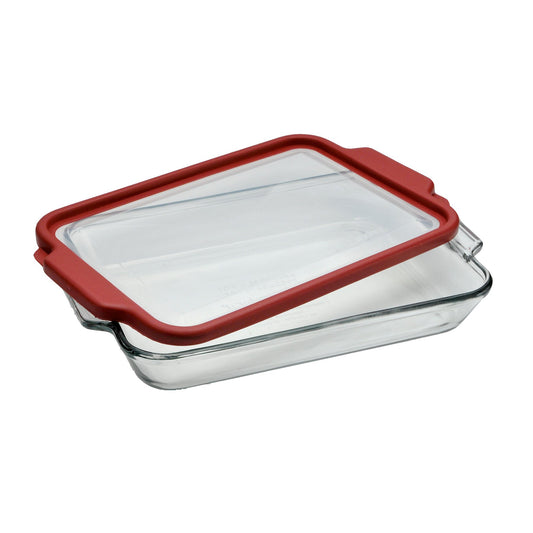 Anchor Hocking 91815TFC True Fit Baking Dish with Lid, Red - Premium Kitchen from Anchor Hocking - Just £28.49! Shop now at Chabrias Ltd