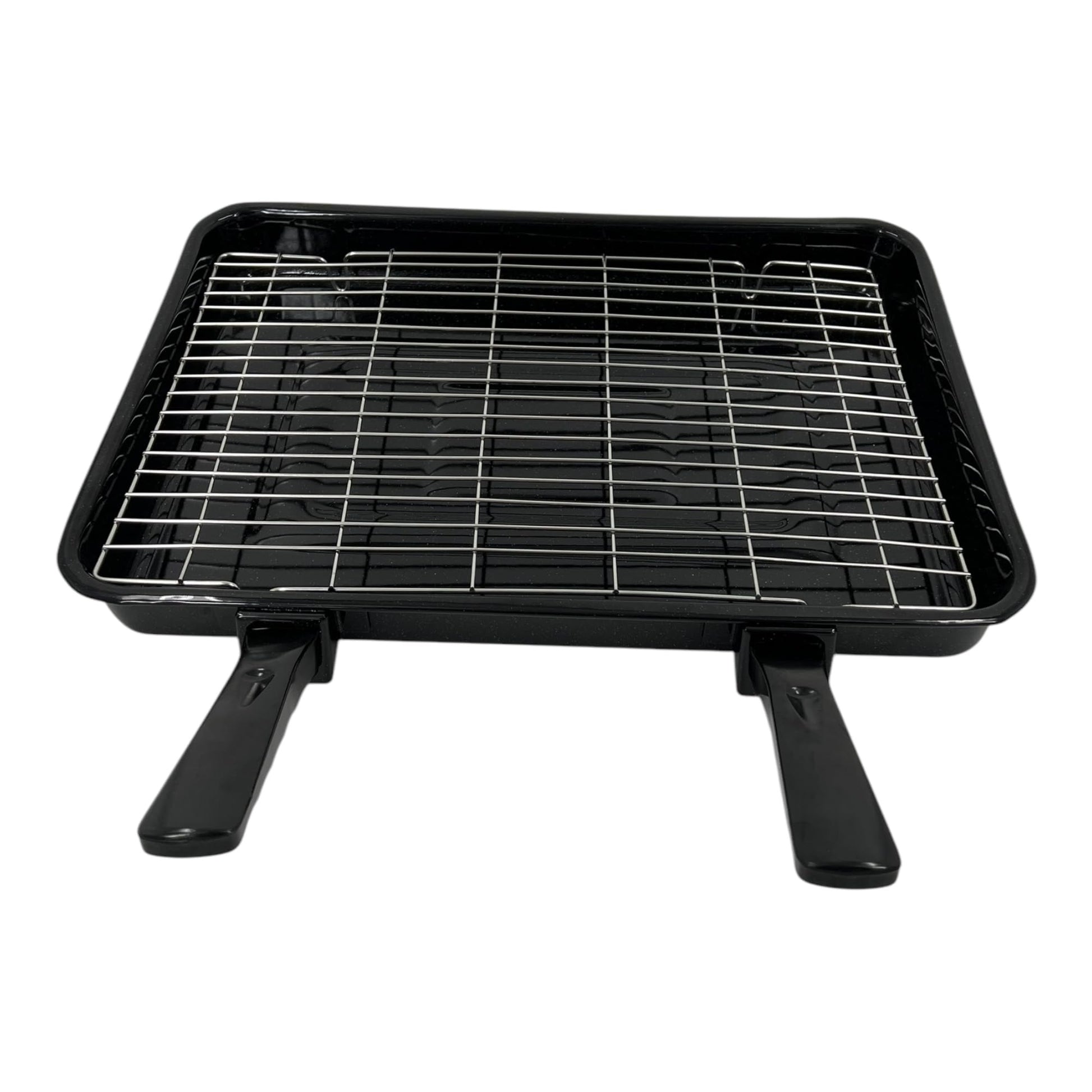 Vitreous Enamel Grill Pan & Handle, Wire Rack UK Made - Premium Kitchen from Samuel Groves - Just £23.99! Shop now at Chabrias Ltd