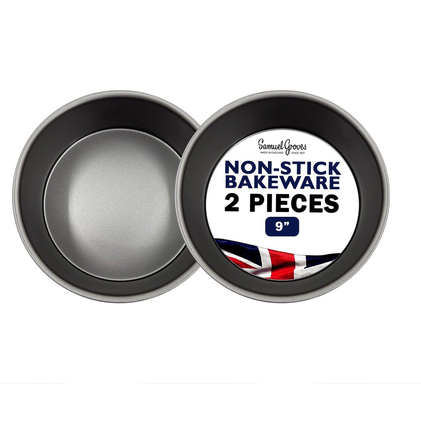 2 x Deep Round Cake Tin (9 inch) - Premium Kitchen from Samuel Groves - Just £10.99! Shop now at Chabrias Ltd