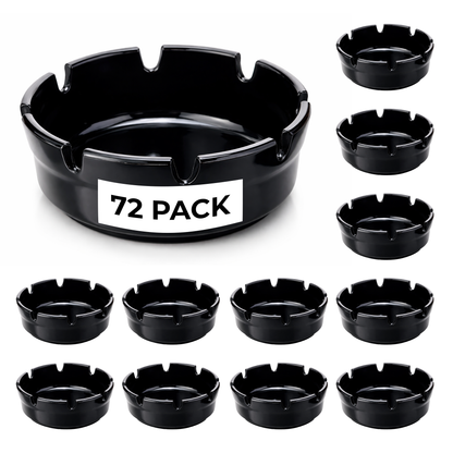 4" Melamine Ashtray, Black (72 pack)