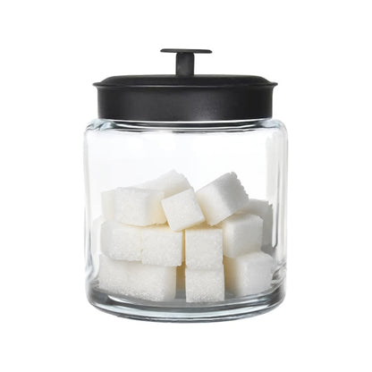 Montana Glass Jar with Matte Black Sealed Lid, 64oz - Premium Home from Chabrias Ltd - Just £18.99! Shop now at Chabrias Ltd