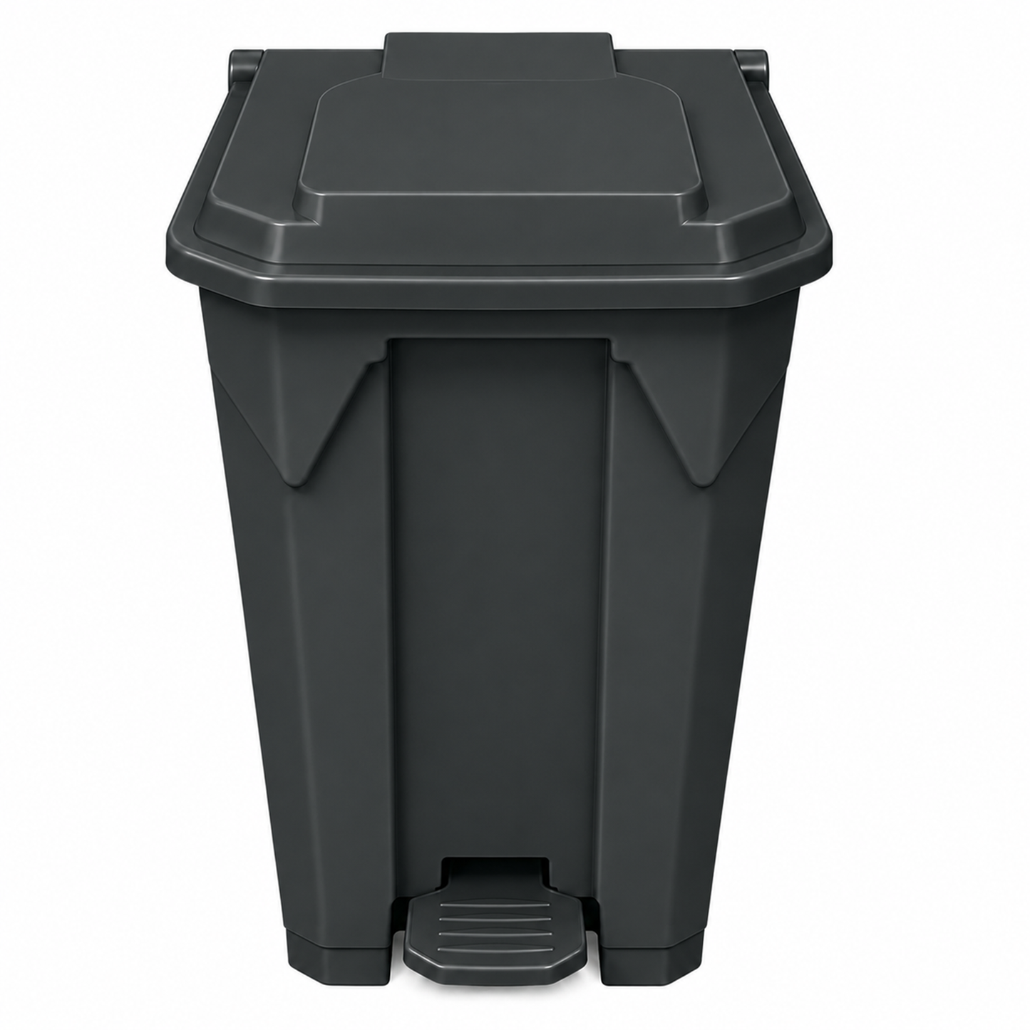 80 litre grey step-on pedal bin with fitted lid for kitchen office and commercial waste