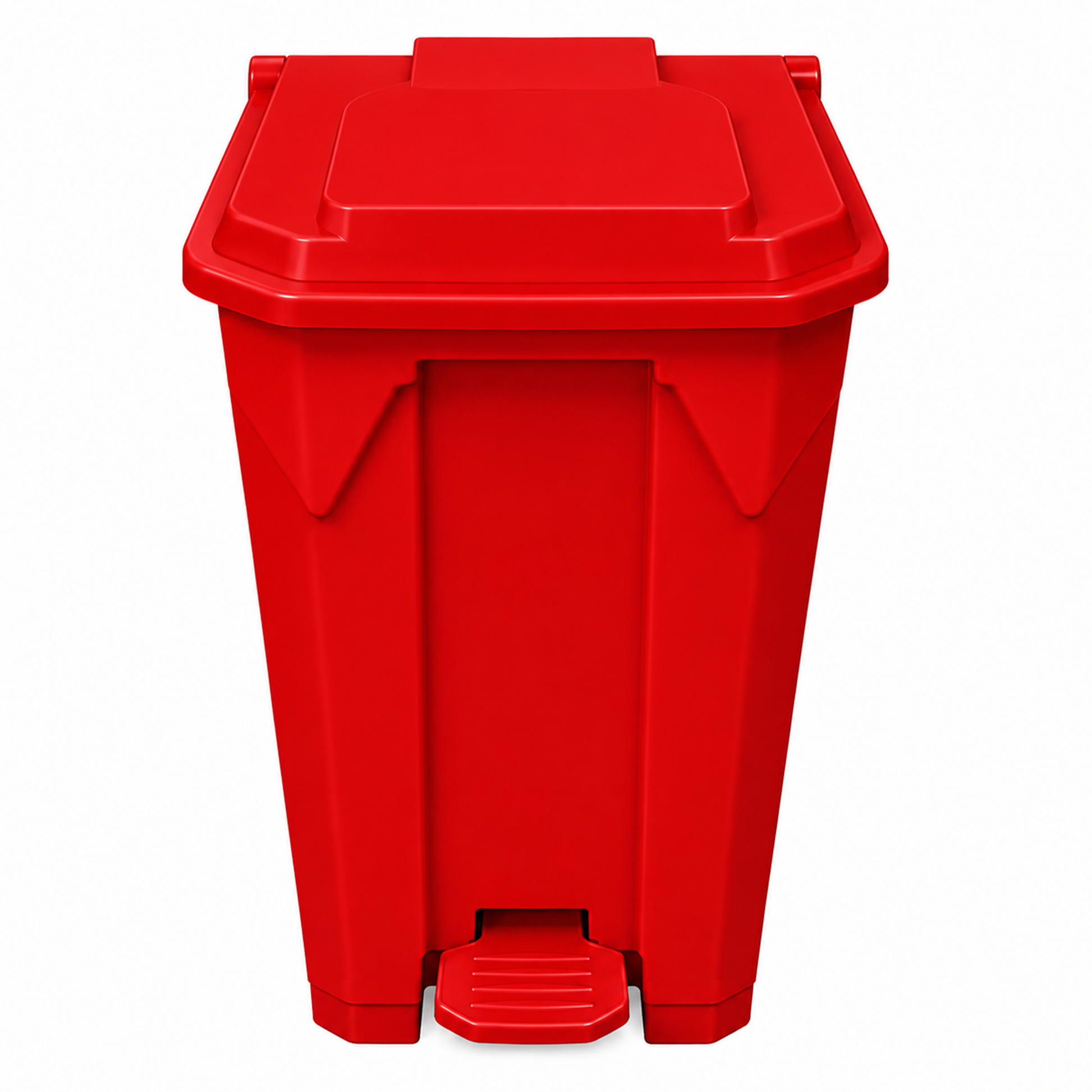 80 litre red step-on pedal bin with fitted lid for kitchen office and commercial waste