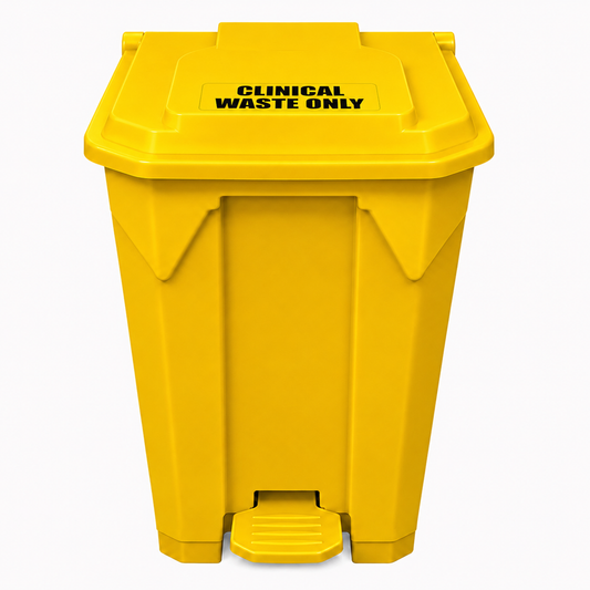 80 Litre Yellow Clinical Waste Step-on Pedal Bin - Hands-Free Waste Bin for Hospitals, Clinics & Care Home