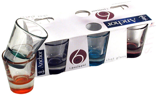 Anchor Hocking Assorted Colors Shot Glasses, Set of 6 - Premium Kitchen from Anchor Hocking - Just £18.99! Shop now at Chabrias Ltd