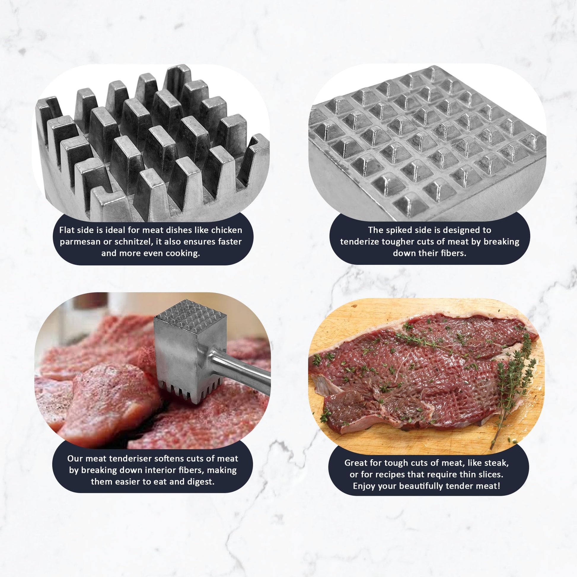 Samuel Groves Heavy Duty Metal Meat Tenderizer Hammer - 8.2" Double-Headed Mallet for Tenderizing Tough Meats - Ideal for Home & Professional Use - Premium Kitchen from Samuel Groves - Just £18.99! Shop now at Chabrias Ltd