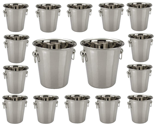 Chabrias Ltd Champagne Wine Ice Bucket, 5 Litre Ice Bucket, Champagne Bucket, Beer Cooler, Drinks Cooler, Wine Bucket, Ice Buckets, Wine Cooler Bucket, High Polished Stainless Steel (16 Pack) - Premium Kitchen from Chabrias Ltd - Just £132.99! Shop now at Chabrias Ltd