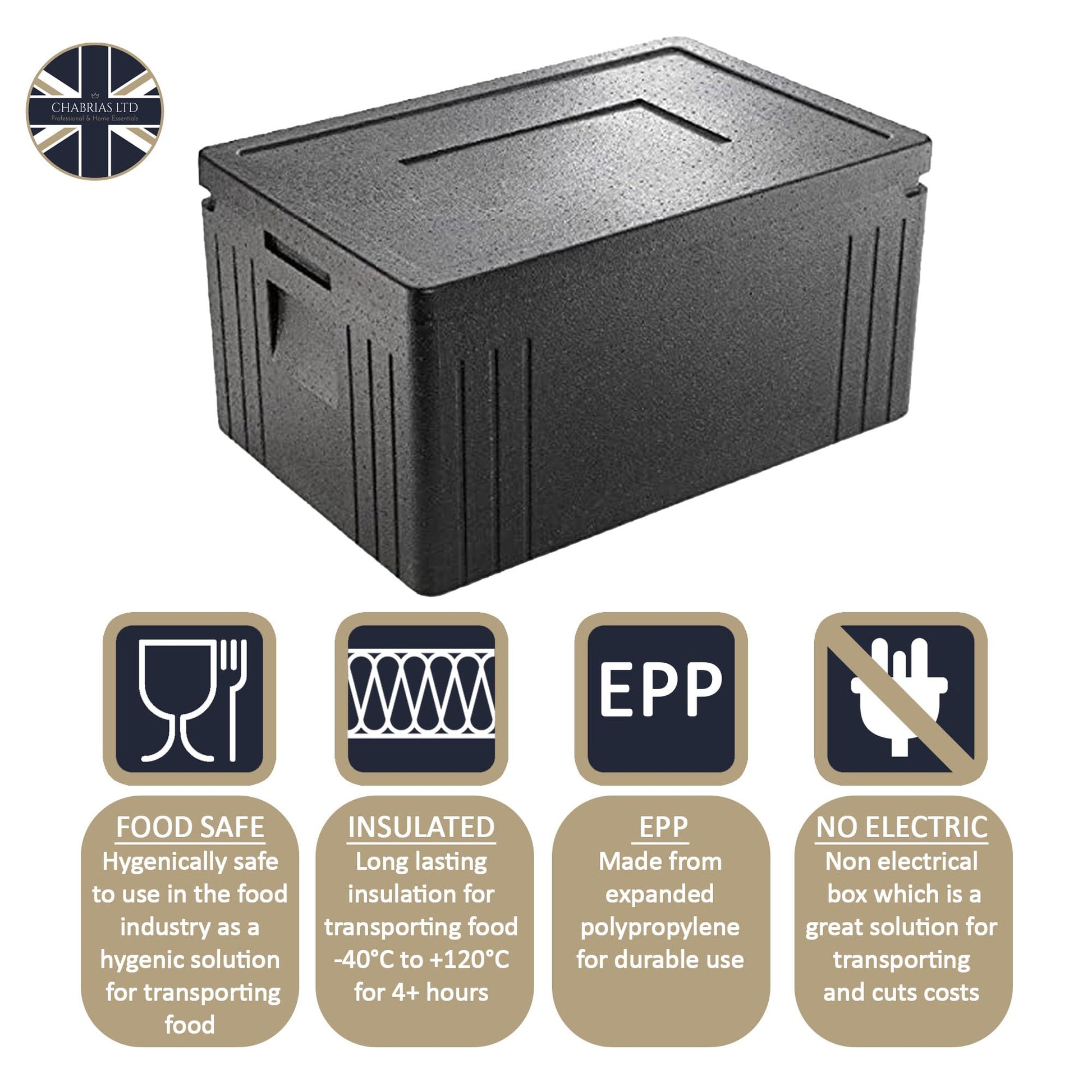 Insulated Thermal Box Food Take Away, 45 Litres - Premium Food Storage Boxes from Chabrias Ltd - Just £38.99! Shop now at Chabrias Ltd