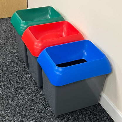 Chabrias Ltd 30 Litre Set of 3 Recycling Waste Bin With Lid & Logo - Made in England From 100% Recycled Plastic - Premium BISS from Chabrias Ltd - Just £69.99! Shop now at Chabrias Ltd