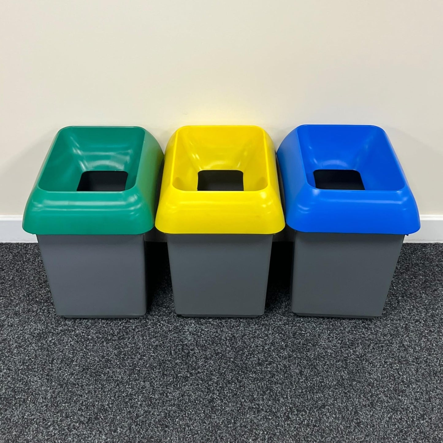 Chabrias Ltd 30 Litre Set of 3 Recycling Waste Bin With Lid & Logo - Made in England From 100% Recycled Plastic - Premium BISS from Chabrias Ltd - Just £69.99! Shop now at Chabrias Ltd