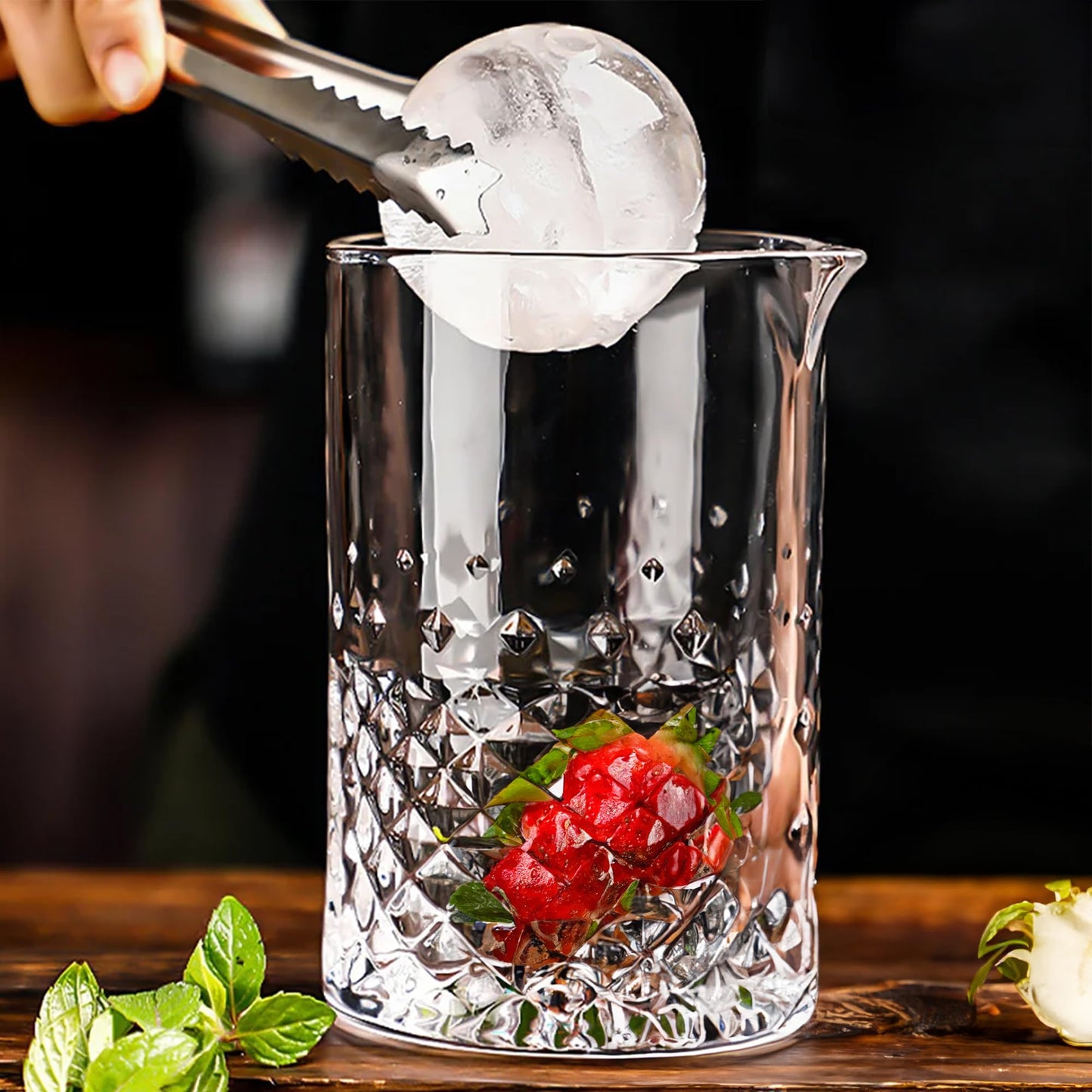 5 Piece Cocktail Mixing Glass Set – Large Mixing Jug for 3 Cocktails, Includes Hawthorne Strainer, 25/50ml Jigger, Cocktail Spoon & Muddler - Premium Home from Chabrias Ltd - Just £18.99! Shop now at Chabrias Ltd