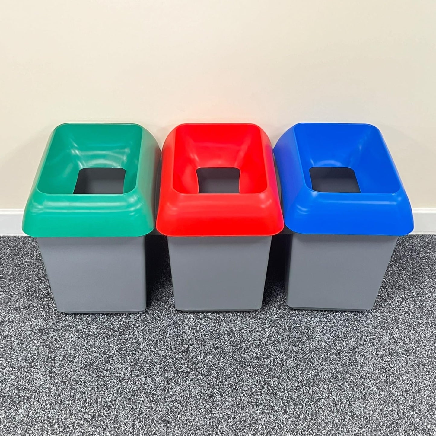 Chabrias Ltd 30 Litre Set of 3 Recycling Waste Bin With Lid & Logo - Made in England From 100% Recycled Plastic - Premium BISS from Chabrias Ltd - Just £69.99! Shop now at Chabrias Ltd