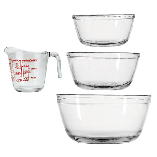 Anchor Hocking 4-Piece Mixing Bowls and Measuring Cup Set - Premium Home from Anchor Hocking - Just £66.49! Shop now at Chabrias Ltd