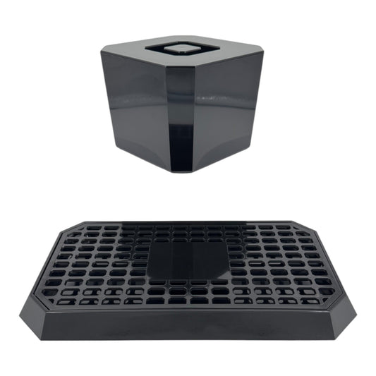 Octagonal Plastic Ice Bucket & Drip Tray Black - Premium Home from Chabrias Ltd - Just £14.99! Shop now at Chabrias Ltd