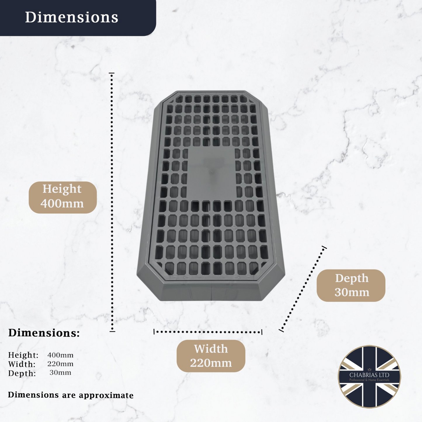 Uni Bar Plastic Drip Tray with Removable Grill, Silver - Premium BISS from Chabrias Ltd - Just £11.99! Shop now at Chabrias Ltd