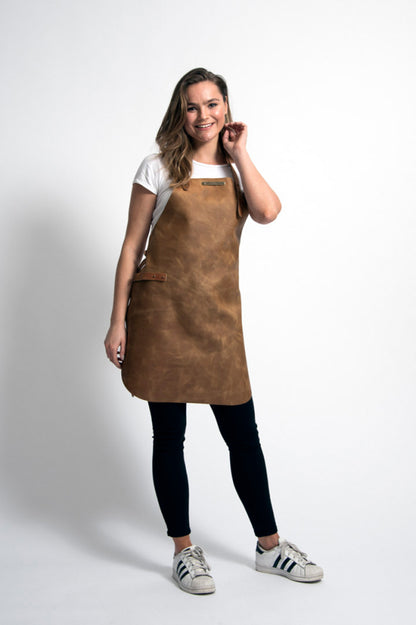 Rustic Classic Leather Apron for Her - Whiskey - Premium  from Chabrias - Just £135! Shop now at Chabrias Ltd