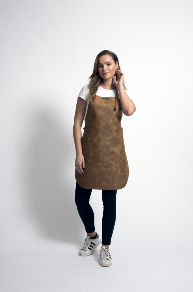 Rustic Classic Leather Apron for Her - Whiskey