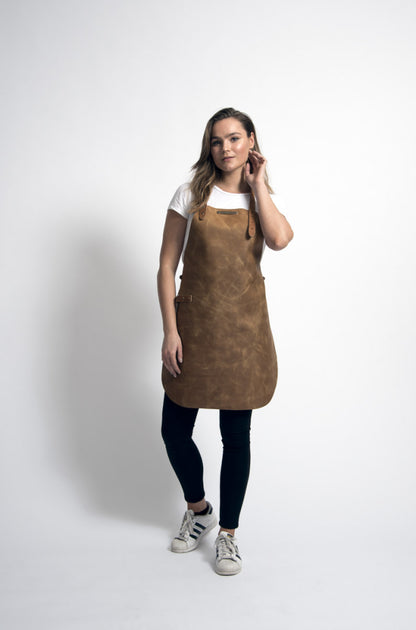 Rustic Classic Leather Apron for Her - Whiskey - Premium  from Chabrias - Just £135! Shop now at Chabrias Ltd