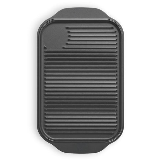 Cast iron reversible griddle tray 48cm x 26cm smooth and ribbed