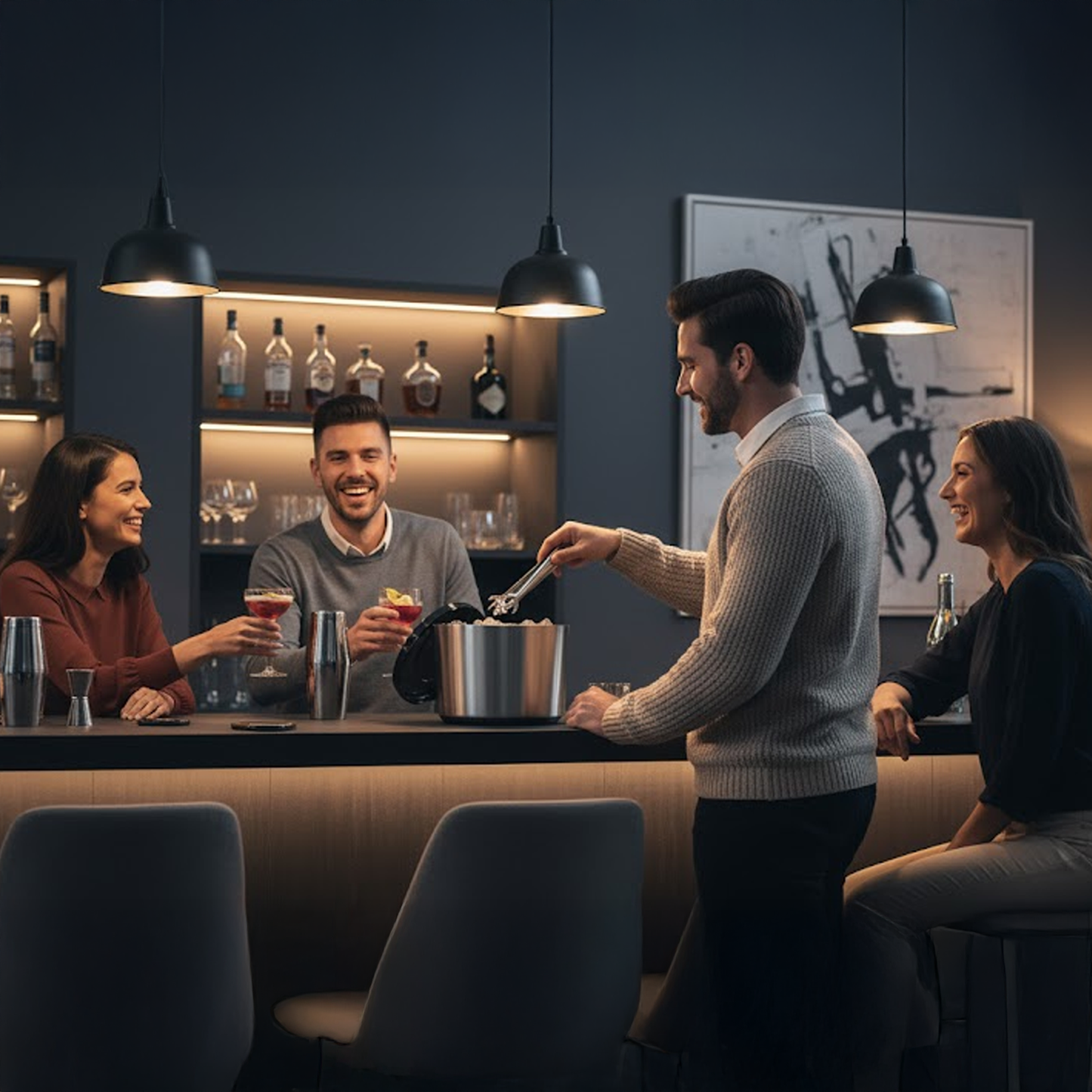 10 Litre Plastic Ice Bucket With Lid, Tongs & Removable Draining Liner, Brushed Aluminium - Premium Home from Chabrias Ltd - Just £19.99! Shop now at Chabrias Ltd