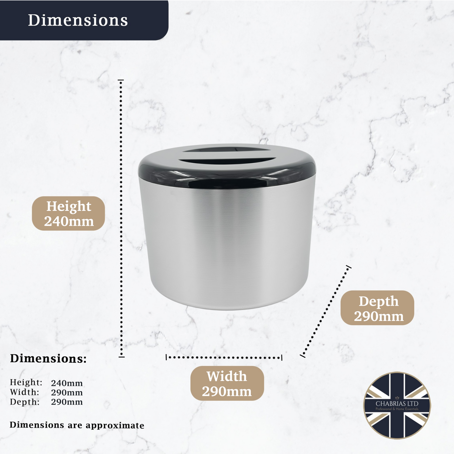 10 Litre Plastic Ice Bucket With Lid, Tongs & Removable Draining Liner, Brushed Aluminium - Premium Home from Chabrias Ltd - Just £19.99! Shop now at Chabrias Ltd