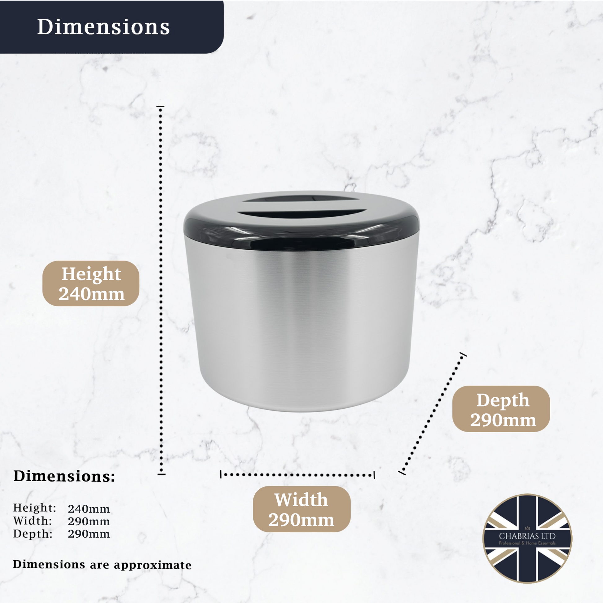 10 Litre Plastic Ice Bucket With Lid, Tongs & Removable Draining Liner, Brushed Aluminium - Premium Home from Chabrias Ltd - Just £19.99! Shop now at Chabrias Ltd