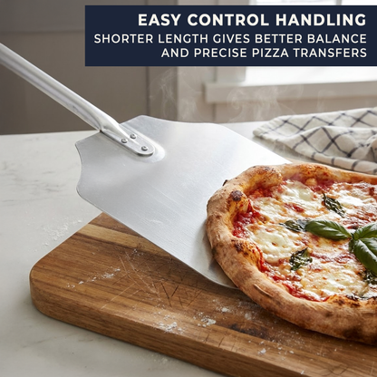 Professional Aluminium Pizza Peel - Long 22” Handle, Compact Commercial Grade (12 x 14” Blade)