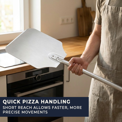 Professional Aluminium Pizza Peel - Long 22” Handle, Compact Commercial Grade (12 x 14” Blade)