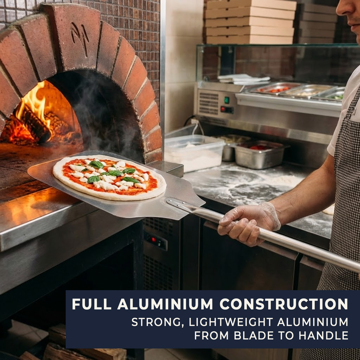 Professional Aluminium Pizza Peel - Extra Long 36” Handle, Commercial Grade (14 × 16” Blade)