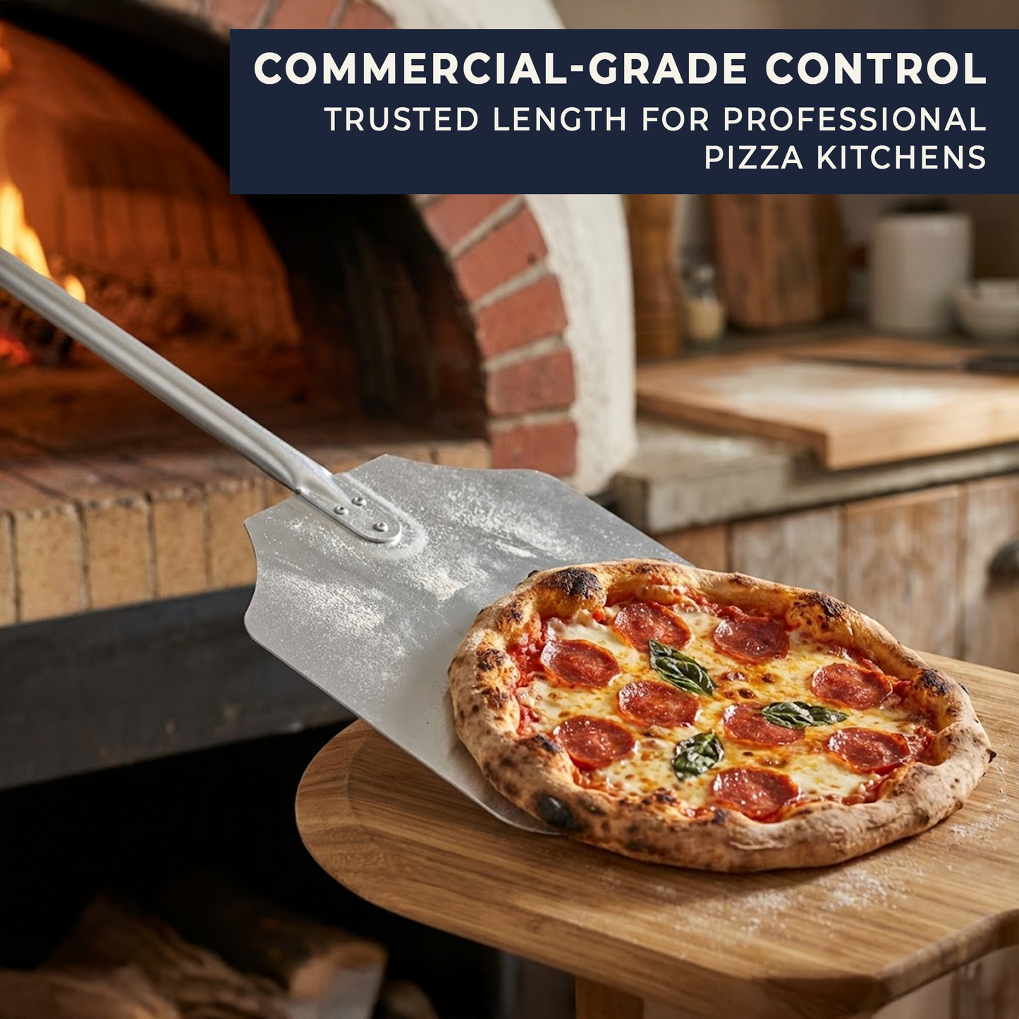 Professional Aluminium Pizza Peel - Extra Long 36” Handle, Commercial Grade (14 × 16” Blade)