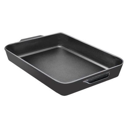 Cast Iron Griddle Roasting Tray – 32cm x 26cm - Premium Kitchen from Samuel Groves - Just £39.99! Shop now at Chabrias Ltd