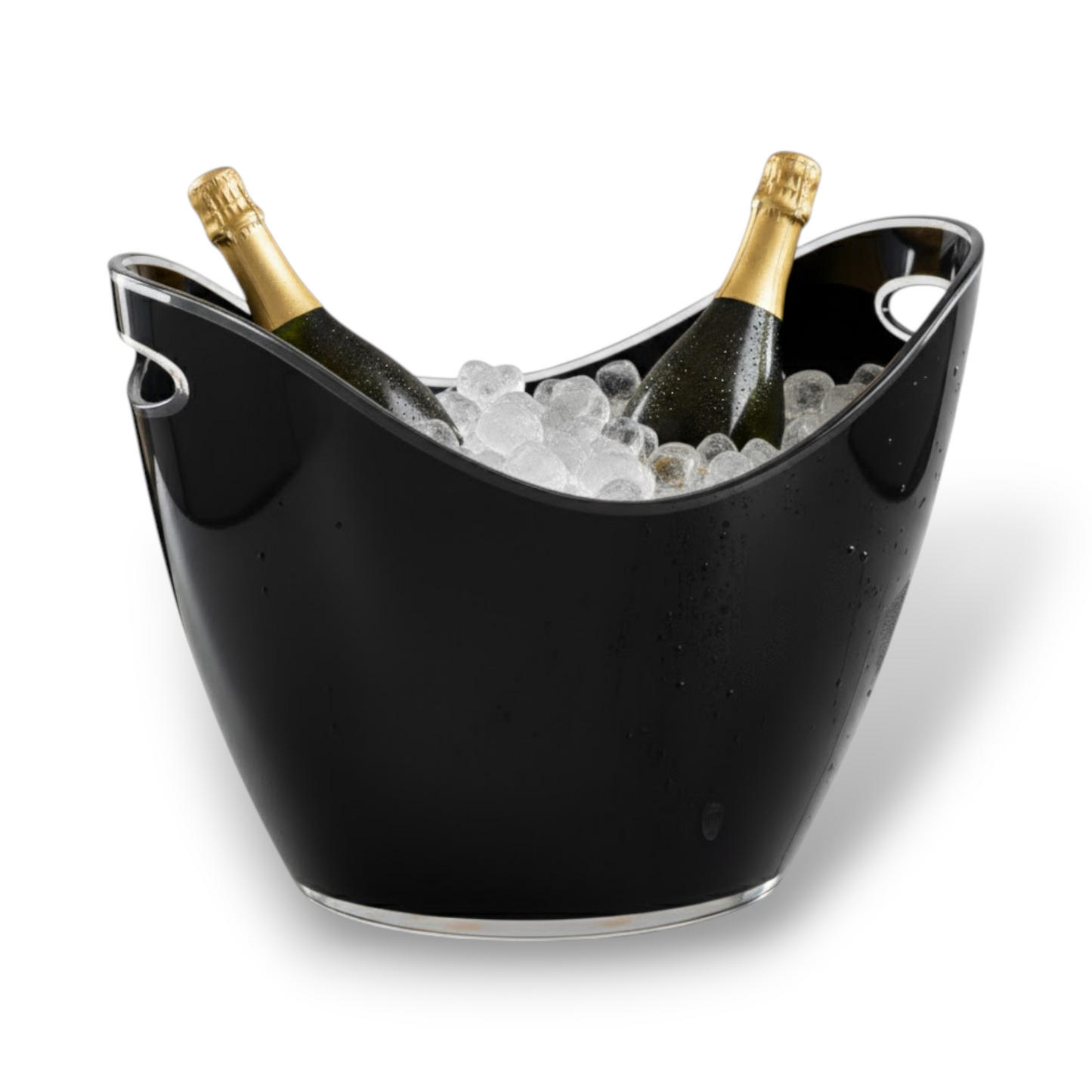 8 Litre Black Acrylic Ice Bucket – Large Drinks & Champagne Tub with Carry Handles - Premium  from Chabrias Ltd - Just £23.99! Shop now at Chabrias Ltd